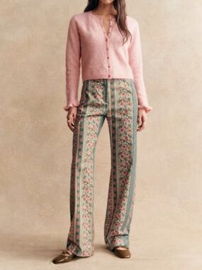 Sezane x MDLO floral corduroy trousers 34